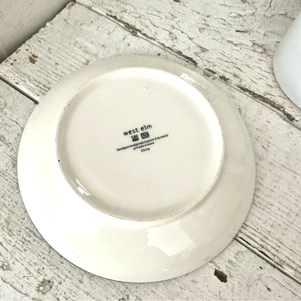 3/$22🩶 West Elm Bunny Rabbit Red Plate 6.25” Handpainted Polka Dot Animal Salad